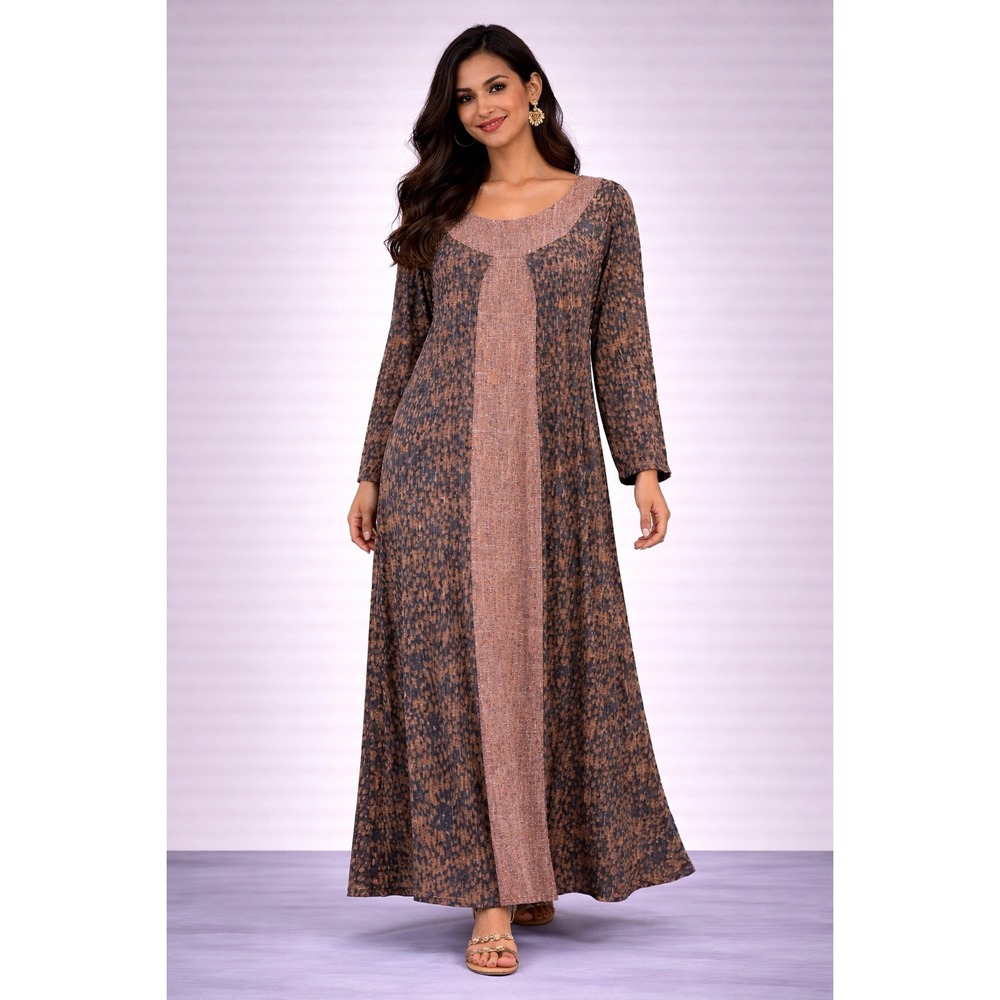 Sislem ma Boho Maxi Dress Size 54 | Multicolor Viscose Long Sleeve Modest NWT‎